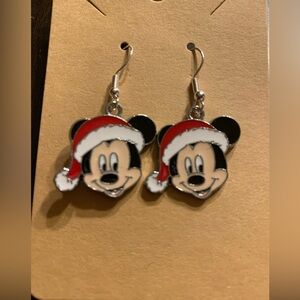 Disney Mickey Mouse Christmas Santa Earrings NWT